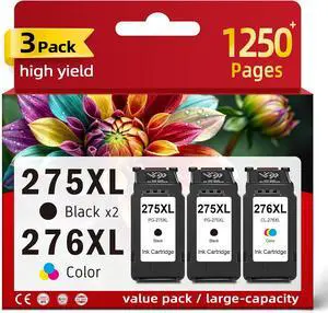 275XL 276XL Ink Cartridges Replacement for Canon Ink 275 276 XL PG-275 CL-276 (2-Black, 1-Color, 3-Pack) for TR4700 TR4720 TS3700 TS3722 TS3522 TR4722 TS3500 TS3520 TS3720 TR4723 TR4725 Printers 275XL 276XL Ink Cartridges Replacement for Canon Ink 275 276 XL PG-275 CL-276 (2-Black, 1-Color, 3-Pack) for TR4700 TR4720 TS3700 TS3722 TS3522 TR4722 TS3500 TS3520 TS3720 TR4723 TR4725 Printers