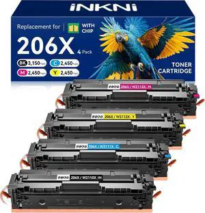 206X Toner Cartridges 4 Pack High Yield Compatible for HP Pro MFP M283fdw 206X Toner Cartridges 4 Pack High Yield Compatible for HP Pro MFP M283fdw