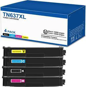 High Yield TN637 TN-637 Black Toner Cartridges with Chip High Yield TN637 TN-637 Black Toner Cartridges with Chip