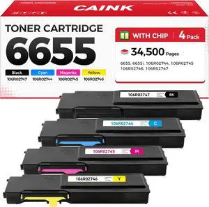 6655 Toner Cartridges Set Kit 4-Pack High Capacity Replacement for Xerox 106R02744 106R02745 106R02746 106R02747 Toner Compatible for Xerox WorkCentre 6655 6655i Printer Ink Black Cyan Yellow Magenta 6655 Toner Cartridges Set Kit 4-Pack High Capacity Replacement for Xerox 106R02744 106R02745 106R02746 106R02747 Toner Compatible for Xerox WorkCentre 6655 6655i Printer Ink Black Cyan Yellow Magenta