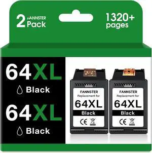 64XL Black Ink Cartridge Replacement for HP 64 XL 64 Ink High Yield (2-Pack) Compatible with Envy Photo 7858 7855 7155 6255 6232 Envy Inspire 7955e Tango X Printer 64XL Black Ink Cartridge Replacement for HP 64 XL 64 Ink High Yield (2-Pack) Compatible with Envy Photo 7858 7855 7155 6255 6232 Envy Inspire 7955e Tango X Printer