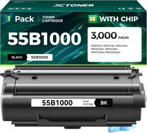 55B1000 Toner Cartridge with Chip Replacement for Lexmark 55B1000 55B1H00 Compatible with Lexmark MS331dn MS431dn MS431dw MX331adn MX431adn MX431adw MX432adwe MS331 MS431 MX331 MX431 Laser Printer Ink 55B1000 Toner Cartridge with Chip Replacement for Lexmark 55B1000 55B1H00 Compatible with Lexmark MS331dn MS431dn MS431dw MX331adn MX431adn MX431adw MX432adwe MS331 MS431 MX331 MX431 Laser Printer Ink