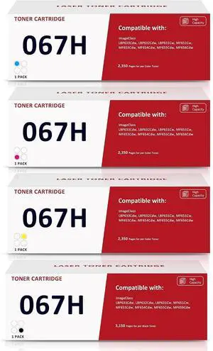 067H 067 High Yield Toner Cartridge Compatible for Canon 067 067H 4 Pack 067H 067 High Yield Toner Cartridge Compatible for Canon 067 067H 4 Pack