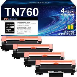 TN760 TN730 Replacement for Brother TN760 TN730 4PK Black Toner Cartridges TN760 TN730 Replacement for Brother TN760 TN730 4PK Black Toner Cartridges