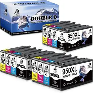 DOUBLE D 950 951XL Compatible Ink Cartridge Replacement for HP 950XL 951XL for HP OfficeJet Pro 251dw 276dw 8100 8600 8610 8620 8615 8625 8630 Series (3 Black, 3 Cyan, 3 Magenta, 3 Yellow, 12 Pack) DOUBLE D 950 951XL Compatible Ink Cartridge Replacement for HP 950XL 951XL for HP OfficeJet Pro 251dw 276dw 8100 8600 8610 8620 8615 8625 8630 Series (3 Black, 3 Cyan, 3 Magenta, 3 Yellow, 12 Pack)