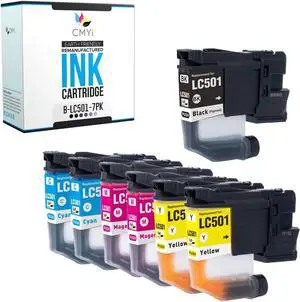 LC501 Combo Pack Replacement Ink Cartridge for Brother MFC-J1260DW J1360DW J1410DW Printer (1 Black, 2 Cyan, 2 Magenta, 2 Yellow) LC501 Combo Pack Replacement Ink Cartridge for Brother MFC-J1260DW J1360DW J1410DW Printer (1 Black, 2 Cyan, 2 Magenta, 2 Yellow)