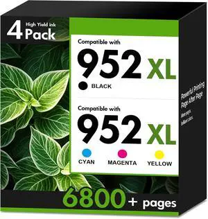 952XL 952 XL 8710 Ink Cartridges Black and Color Combo Pack for HP Printers 952XL 952 XL 8710 Ink Cartridges Black and Color Combo Pack for HP Printers