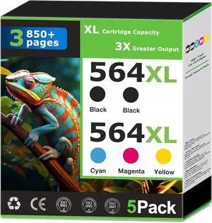 564XL Ink Cartridges Compatible for HP 564 Ink Cartridges Combo Pack Work with HP Printer DeskJet 3520 3521 3522 3526 OfficeJet 4620 4622 PhotoSmart Printer Ink Black Color Cyan Magenta Yellow(5 Pack) 564XL Ink Cartridges Compatible for HP 564 Ink Cartridges Combo Pack Work with HP Printer DeskJet 3520 3521 3522 3526 OfficeJet 4620 4622 PhotoSmart Printer Ink Black Color Cyan Magenta Yellow(5 Pack)
