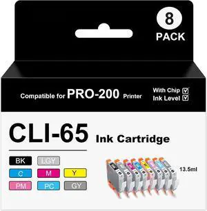 CLI-65 8-Pack Ink Cartridges (BK, C, M, Y, PM, PC, GY, LGY) CLI-65 8-Pack Ink Cartridges (BK, C, M, Y, PM, PC, GY, LGY)