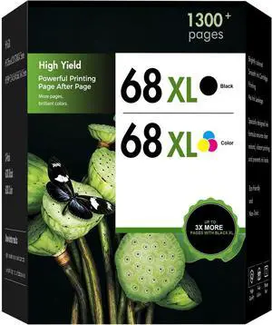 68XL 68 Ink Cartridges Black/Color Combo Pack for HP 6155e 6555e Ink 2 Pack 68XL 68 Ink Cartridges Black/Color Combo Pack for HP 6155e 6555e Ink 2 Pack