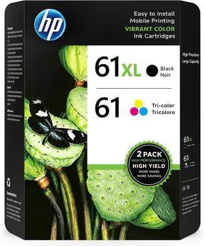 61XL Ink Cartridge Combo Pack Replacement for HP Ink 61 61XL for HP 61 Work with HP Envy 4500 5530 4501 4502 DeskJet 1000 1010 1510 2050 2510 2540 OfficeJet 2620 4630 Printer (1 Black, 1 Tri-Color) 61XL Ink Cartridge Combo Pack Replacement for HP Ink 61 61XL for HP 61 Work with HP Envy 4500 5530 4501 4502 DeskJet 1000 1010 1510 2050 2510 2540 OfficeJet 2620 4630 Printer (1 Black, 1 Tri-Color)