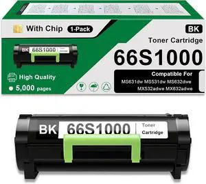 66S1000 Black Toner Cartridge (5,000 Pages)Compatible for Lexmark MS531 66S1000 Black Toner Cartridge (5,000 Pages)Compatible for Lexmark MS531