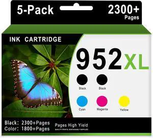 952XL High-Yield Ink Cartridge 5-Pack Replacement for HP 952 XL 952XL High-Yield Ink Cartridge 5-Pack Replacement for HP 952 XL