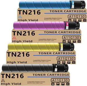 TN-216 TN-319 Toner Cartridge High Yield Replacement for Konica Minolta TN216K TN216C TN216M TN216Y TN-216 Toner Compatible with Minolta Bizhub C360 C220 C280 Printer(B/C/M/Y) TN-216 TN-319 Toner Cartridge High Yield Replacement for Konica Minolta TN216K TN216C TN216M TN216Y TN-216 Toner Compatible with Minolta Bizhub C360 C220 C280 Printer(B/C/M/Y)