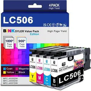 LC506 Ink Cartridges Compatible for Brother LC506XL LC 506 BK/C/M/Y LC506 Ink Cartridges Compatible for Brother LC506XL LC 506 BK/C/M/Y