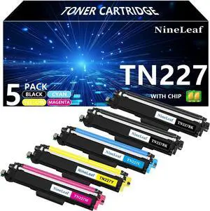 NineLeaf TN227 TN-227BK/C/M/Y Toner Cartridges Set Replacement for Brother TN-227 TN223 TN-223 High Yield use with HL-L3270CDW MFC-L3770CDW HL-L3230CDN MFC-L3710CDW HL-L3210CW (5 Pack, 2BK/C/M/Y) NineLeaf TN227 TN-227BK/C/M/Y Toner Cartridges Set Replacement for Brother TN-227 TN223 TN-223 High Yield use with HL-L3270CDW MFC-L3770CDW HL-L3230CDN MFC-L3710CDW HL-L3210CW (5 Pack, 2BK/C/M/Y)