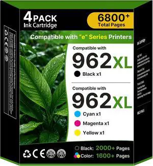 962XL Ink Cartridges Combo Pack Replacement for HP 962 Ink, 4-Pack 962XL Ink Cartridges Combo Pack Replacement for HP 962 Ink, 4-Pack