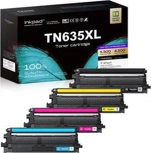iNKPAD TN635XL Toner Cartridge 4 Pack Replacement for Brother High Yield iNKPAD TN635XL Toner Cartridge 4 Pack Replacement for Brother High Yield
