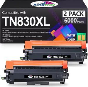 KINGWAY Compatible TN830XL Toner Cartridges Replaced for Brother 830 2 PK KINGWAY Compatible TN830XL Toner Cartridges Replaced for Brother 830 2 PK