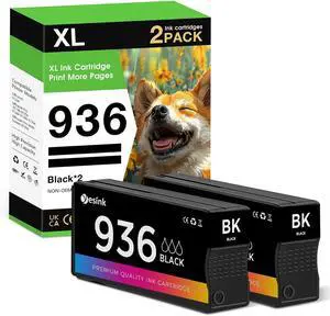 936e 936XL Black Ink Cartridges Replacement for HP HP 936e 936 Ink Cartridges Works with HP Printers 9125e 9120e Series, for OfficeJet Pro 9130e 9135e 9730e 9120 9130 (2 Pack) 936e 936XL Black Ink Cartridges Replacement for HP HP 936e 936 Ink Cartridges Works with HP Printers 9125e 9120e Series, for OfficeJet Pro 9130e 9135e 9730e 9120 9130 (2 Pack)