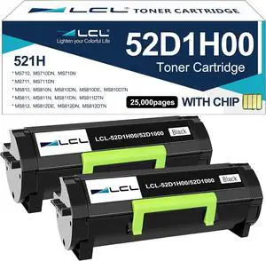 52D1H00 521H Toner Cartridge Compatible for Lexmark MS810 Toner MS810n MS810dn MS810de MS811 MS811n MS811dn MS811dtn MS812 MS812dn MS710 MS710n MS711 MS711dn Printer High Yield 25,000 Pages (2-Pack) 52D1H00 521H Toner Cartridge Compatible for Lexmark MS810 Toner MS810n MS810dn MS810de MS811 MS811n MS811dn MS811dtn MS812 MS812dn MS710 MS710n MS711 MS711dn Printer High Yield 25,000 Pages (2-Pack)