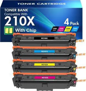 210X Toner Cartridges 4 Pack 210A 210 W2100X MFP 4301fdw 4201dn High Yield 210X Toner Cartridges 4 Pack 210A 210 W2100X MFP 4301fdw 4201dn High Yield