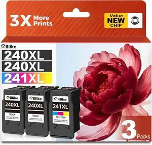240XL 241XL Ink Cartridges 3 Pack Compatible Replacement for Canon PG-240 CL-241 XL pg240 cl241 Combo to MG3620 MG3600 MG3520 TS5120 MG2120 MX472 MX452 MX512 MX532 Printer (2 Black,1 Color) 240XL 241XL Ink Cartridges 3 Pack Compatible Replacement for Canon PG-240 CL-241 XL pg240 cl241 Combo to MG3620 MG3600 MG3520 TS5120 MG2120 MX472 MX452 MX512 MX532 Printer (2 Black,1 Color)