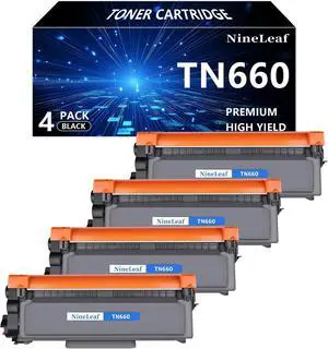 NineLeaf TN660 Toner Cartridge Compatible for Brother TN660 TN-660 TN630 High Yield Work with HL-L2360DW L2340DW MFC-L2720DW L2700DW L2685DW DCP-L2540DW L2520DW Printer (4 Pack Black) NineLeaf TN660 Toner Cartridge Compatible for Brother TN660 TN-660 TN630 High Yield Work with HL-L2360DW L2340DW MFC-L2720DW L2700DW L2685DW DCP-L2540DW L2520DW Printer (4 Pack Black)