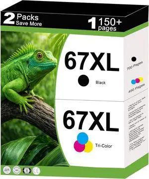 67XL Ink Cartridge Combo Pack Compatible for HP Ink 67 XL Fit for Deskjet 2855e 2800e 2852e 2827e 4227e 4255e 1255 Envy 6055e 6075 6432e 6455e 6458e 6475e Pro 6455 2-Pack Black Color with V28.7.2 Chip 67XL Ink Cartridge Combo Pack Compatible for HP Ink 67 XL Fit for Deskjet 2855e 2800e 2852e 2827e 4227e 4255e 1255 Envy 6055e 6075 6432e 6455e 6458e 6475e Pro 6455 2-Pack Black Color with V28.7.2 Chip