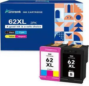 62XL Ink Cartridges Black and Color Replacement for HP 62 62XL Ink Cartridge Combo Pack for Envy 7640 7645 5660 5665 5642 5540 OfficeJet 8045 8040 5746 5745 250 200 Printer 62XL Ink Cartridges Black and Color Replacement for HP 62 62XL Ink Cartridge Combo Pack for Envy 7640 7645 5660 5665 5642 5540 OfficeJet 8045 8040 5746 5745 250 200 Printer