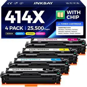 414X Toner Cartridge 4-Pack Replacement for HP 414X 414A W2020X Toner Compatible with Color LaserJet Pro MFP M479fdw M479fnw M479dw M454dw M454dn M454nw M480f M455dn Printer Black Cyan Yellow Magenta 414X Toner Cartridge 4-Pack Replacement for HP 414X 414A W2020X Toner Compatible with Color LaserJet Pro MFP M479fdw M479fnw M479dw M454dw M454dn M454nw M480f M455dn Printer Black Cyan Yellow Magenta