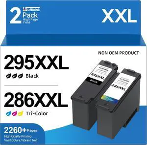 High Yield 295XXL 286XXL Ink Cartridge Compatible for Canon PG-295 CL-286 PG-295XL CL-286XL Large Capacity Compatible for Canon Pixma TS6520 fit for Pixma TS4320 TS6520 TR7120 Inkjet Printer (2 Pack) High Yield 295XXL 286XXL Ink Cartridge Compatible for Canon PG-295 CL-286 PG-295XL CL-286XL Large Capacity Compatible for Canon Pixma TS6520 fit for Pixma TS4320 TS6520 TR7120 Inkjet Printer (2 Pack)