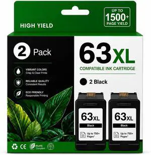 63XL Black Ink Cartridge Combo Pack, 2 Pack 63XL Black Ink Cartridge Combo Pack, 2 Pack
