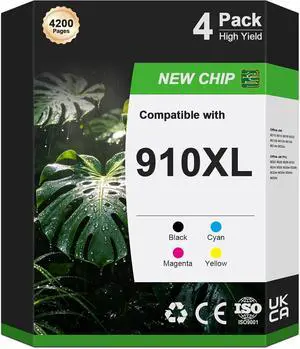 910XL 910 8015e 8025e Ink Cartridges Combo Pack Replacement For HP 910 XL Ink Compatible for office jet pro 8025e 8035e 8028e 8025 8020 8035 8010 8030 Office Jet 8015e Series Printer (4-Pack, BCMY) 910XL 910 8015e 8025e Ink Cartridges Combo Pack Replacement For HP 910 XL Ink Compatible for office jet pro 8025e 8035e 8028e 8025 8020 8035 8010 8030 Office Jet 8015e Series Printer (4-Pack, BCMY)