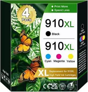 910XL Ink Cartridges Combo Pack High Yield (4-Pack, 1BK/1C/1M/1Y) Replacement for HP 910XL Ink Cartridges 910 xl Black Color Ink for OfficeJet Pro 8010 8020 8015 8018 8022 8025 8028 8030 8035 Printers 910XL Ink Cartridges Combo Pack High Yield (4-Pack, 1BK/1C/1M/1Y) Replacement for HP 910XL Ink Cartridges 910 xl Black Color Ink for OfficeJet Pro 8010 8020 8015 8018 8022 8025 8028 8030 8035 Printers