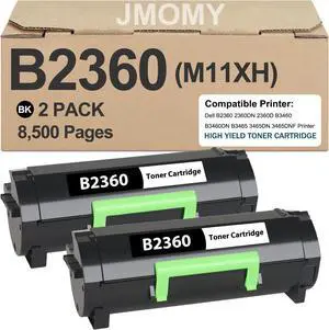 B2360 Toner Cartridge High Yield M11XH Replacement for Dell B2360dn Toner Cartridge 331-9805 Black Toner for Dell M11XH B2360 B2360d B2360dn B3460dn B3465dn B3465dnf Printer (2-Pack, Black) B2360 Toner Cartridge High Yield M11XH Replacement for Dell B2360dn Toner Cartridge 331-9805 Black Toner for Dell M11XH B2360 B2360d B2360dn B3460dn B3465dn B3465dnf Printer (2-Pack, Black)