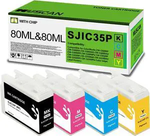 SJIC35P Ink Cartridge Remanufactured SJIC35P Ink Cartridges (with New Chip) Compatible with ColorWorks C6500AU C6500 C6000 Color Inkjet Label Printer (4-Pack MBK/C/M/Y) SJIC35P Ink Cartridge Remanufactured SJIC35P Ink Cartridges (with New Chip) Compatible with ColorWorks C6500AU C6500 C6000 Color Inkjet Label Printer (4-Pack MBK/C/M/Y)