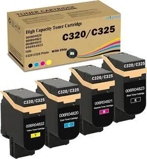 SkyPrint C320 C325 Toner Cartridges High Capacity Compatible with 006R04820 006R04821 006R04822 006R04823 Toner use for Xerox C325 C320 Printer C325 Color Black Cyan Magenta Yellow SkyPrint C320 C325 Toner Cartridges High Capacity Compatible with 006R04820 006R04821 006R04822 006R04823 Toner use for Xerox C325 C320 Printer C325 Color Black Cyan Magenta Yellow