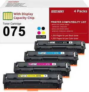 075 075H Toner Cartridge Set MF665CDW MF663Cdw LBP646Cdw Compatible for Canon Color ImageCLASS MF660c MF662CDW LBP647Cdw LBP640c MF660 LBP640 Printer 4 Pack (Black Cyan Yellow Magenta) 075 075H Toner Cartridge Set MF665CDW MF663Cdw LBP646Cdw Compatible for Canon Color ImageCLASS MF660c MF662CDW LBP647Cdw LBP640c MF660 LBP640 Printer 4 Pack (Black Cyan Yellow Magenta)