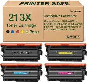 213X Toner Cartridge Set Replacement for HP 213X W2130X 213A W2130A for HP Color LaserJet Enterprise 5700dn 6700dn 6701dn 5800dn 5800f 6800dn 5800zf 6800zf 6800zfsw 6800zfw+ 6801zfsw Printer 213X Toner Cartridge Set Replacement for HP 213X W2130X 213A W2130A for HP Color LaserJet Enterprise 5700dn 6700dn 6701dn 5800dn 5800f 6800dn 5800zf 6800zf 6800zfsw 6800zfw+ 6801zfsw Printer