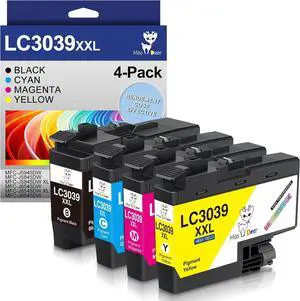 Miss Deer LC3039 BK/C/M/Y Ink Cartridges,Compatible Replacement for Brother LC3039 XXL LC-3039BK,Work for Brother MFC-J5945DW MFC-J6945DW MFC-J5845DW MFC-J6545DW,4 Pack Miss Deer LC3039 BK/C/M/Y Ink Cartridges,Compatible Replacement for Brother LC3039 XXL LC-3039BK,Work for Brother MFC-J5945DW MFC-J6945DW MFC-J5845DW MFC-J6545DW,4 Pack