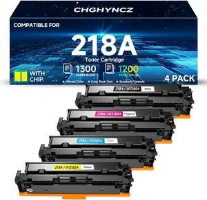 218A High Yield Toner Cartridges (with Updated Chip) Compatible HP 218A W2180A 218X W2180X Toner Work with Color LaserJet Pro MFP 3301fdw 3301cdw 3301sdw 3201dw Printer (4 Pack BK/C/M/Y ) 218A High Yield Toner Cartridges (with Updated Chip) Compatible HP 218A W2180A 218X W2180X Toner Work with Color LaserJet Pro MFP 3301fdw 3301cdw 3301sdw 3201dw Printer (4 Pack BK/C/M/Y )
