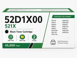 52D1X00 Toner Cartridge High Yield Replacement for Lexmark 521X 521H 52D1X00 Toner Cartridge High Yield Replacement for Lexmark 521X 521H