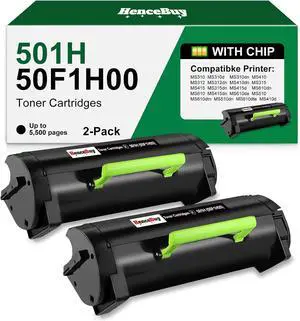 2-Pack Compatible 50F1H00 501H Black Toner High Yield 2-Pack Compatible 50F1H00 501H Black Toner High Yield