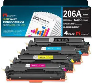 206A High Yield Toner Cartridge Set 4-Pack Replacement for HP 206A 206A High Yield Toner Cartridge Set 4-Pack Replacement for HP 206A