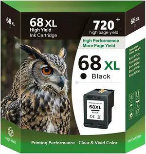 68XL Black Ink Cartridge Replacement for HP 68 Ink, Compatible with HP Envy 6155e 6555e 6100e 6500e 6552e 6558e 6122e Printers, High Yield (1 Black) 68XL Black Ink Cartridge Replacement for HP 68 Ink, Compatible with HP Envy 6155e 6555e 6100e 6500e 6552e 6558e 6122e Printers, High Yield (1 Black)