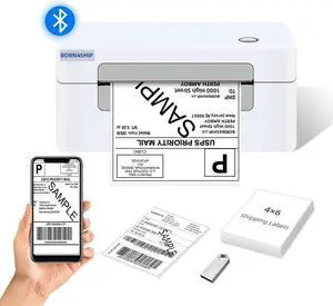 4x6 Thermal Shipping Label Bluetooth Printer for Business, Gray 4x6 Thermal Shipping Label Bluetooth Printer for Business, Gray