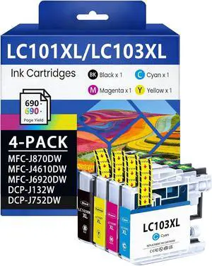 LC103XL LC103 Ink Cartridges High Yield 4 Pack BK/C/M/Y LC103XL LC103 Ink Cartridges High Yield 4 Pack BK/C/M/Y