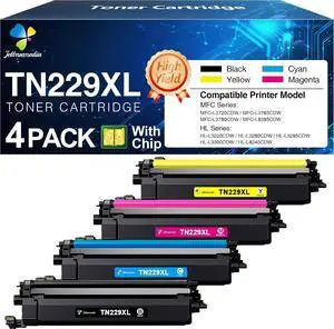 TN229XL Toner Cartridges 4 Pack with Chip Replacement for Brother TN229 TN229XL 229XL Toner Comptiable with Brother MFC-L3780CDW HL-L3280CDW MFC-L3720CDW HL-L3220CDW HL-L3300CDW HL-L3295CDW Printer TN229XL Toner Cartridges 4 Pack with Chip Replacement for Brother TN229 TN229XL 229XL Toner Comptiable with Brother MFC-L3780CDW HL-L3280CDW MFC-L3720CDW HL-L3220CDW HL-L3300CDW HL-L3295CDW Printer