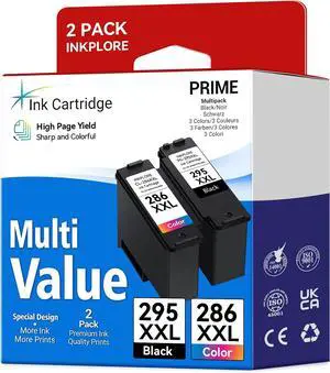 Ultra High Yield PG-295 XXL/CL-286 XXL Ink Cartridges Replacement for Canon 295 296 295XL 296XL Compatible for Pixma TR7120 TS6520 TS4320 Printer, 1500 Page Yield Ultra High Yield PG-295 XXL/CL-286 XXL Ink Cartridges Replacement for Canon 295 296 295XL 296XL Compatible for Pixma TR7120 TS6520 TS4320 Printer, 1500 Page Yield